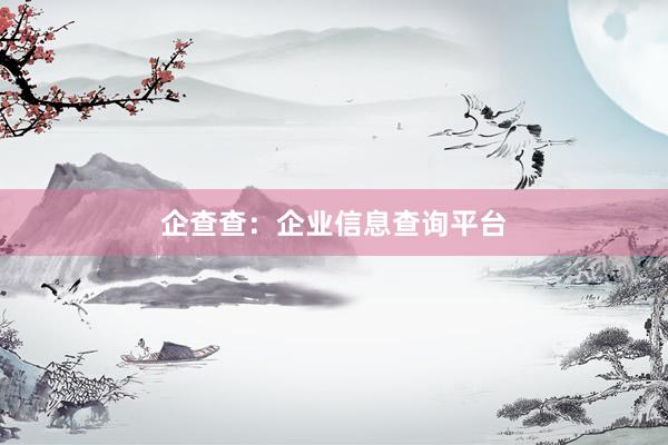 企查查：企业信息查询平台